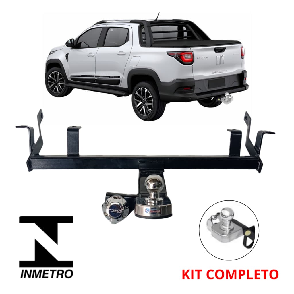 Engate Fixo Fiat Strada Pickup 2021 Até 2025 Resistente 500kg Homologado Inmetro