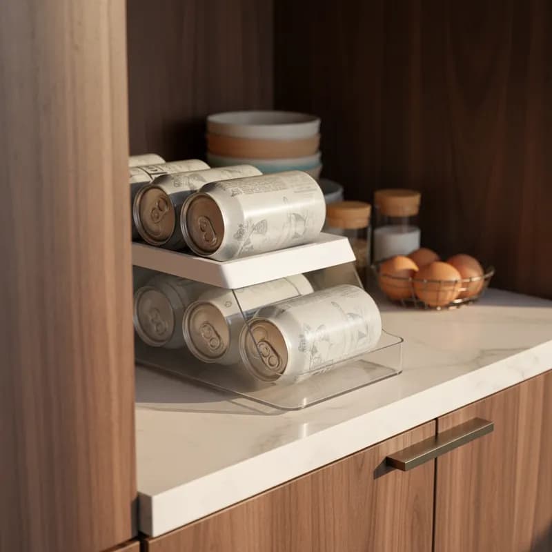 Suporte de Latas 9 unid Organizador de Geladeira Sistema Roler Clear Fresh Branco