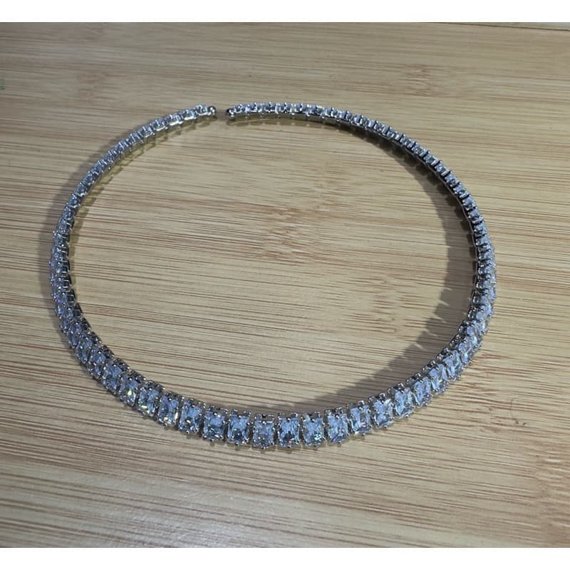 Colar choker riviera zircônia gargantilha moderna