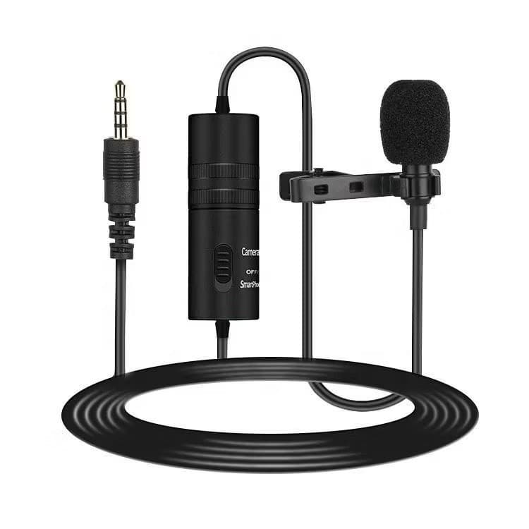 Microfone de Lapela Profissional Cabo 6 Metros Celular P2 Instrumentos P10 Presilha Camisa