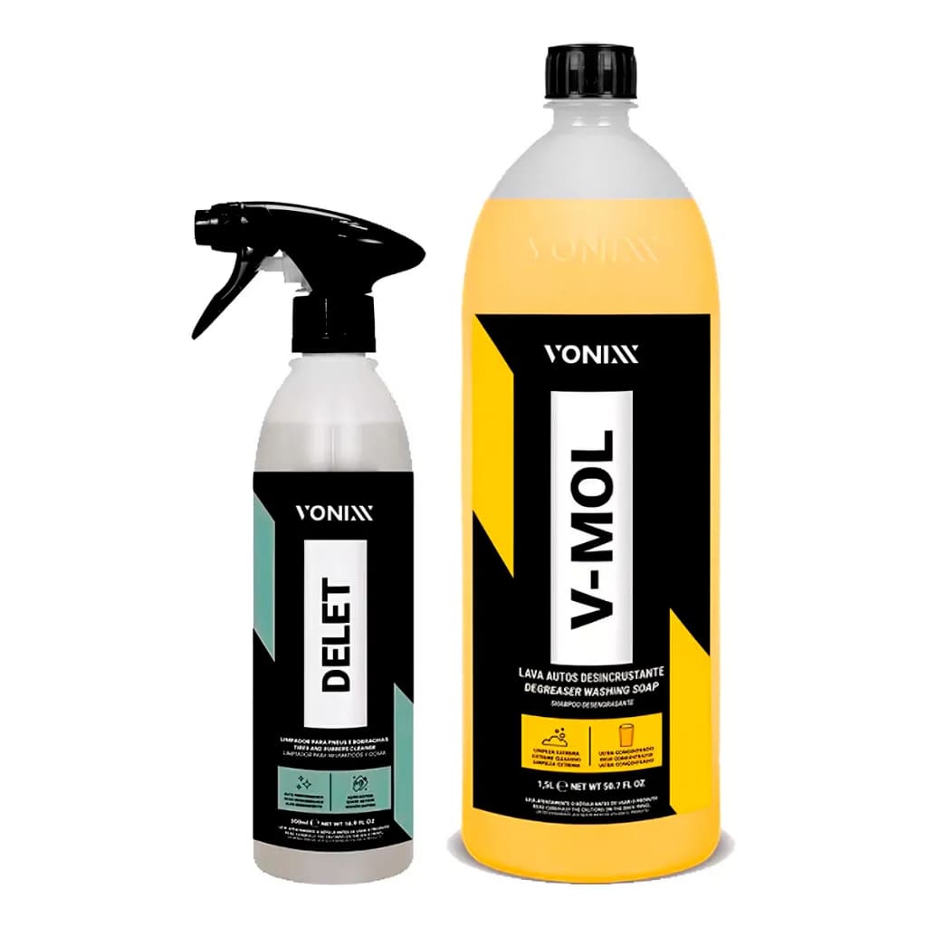 Delet Limpador Pneus + Shampoo Desengraxante V-mol Vonixx