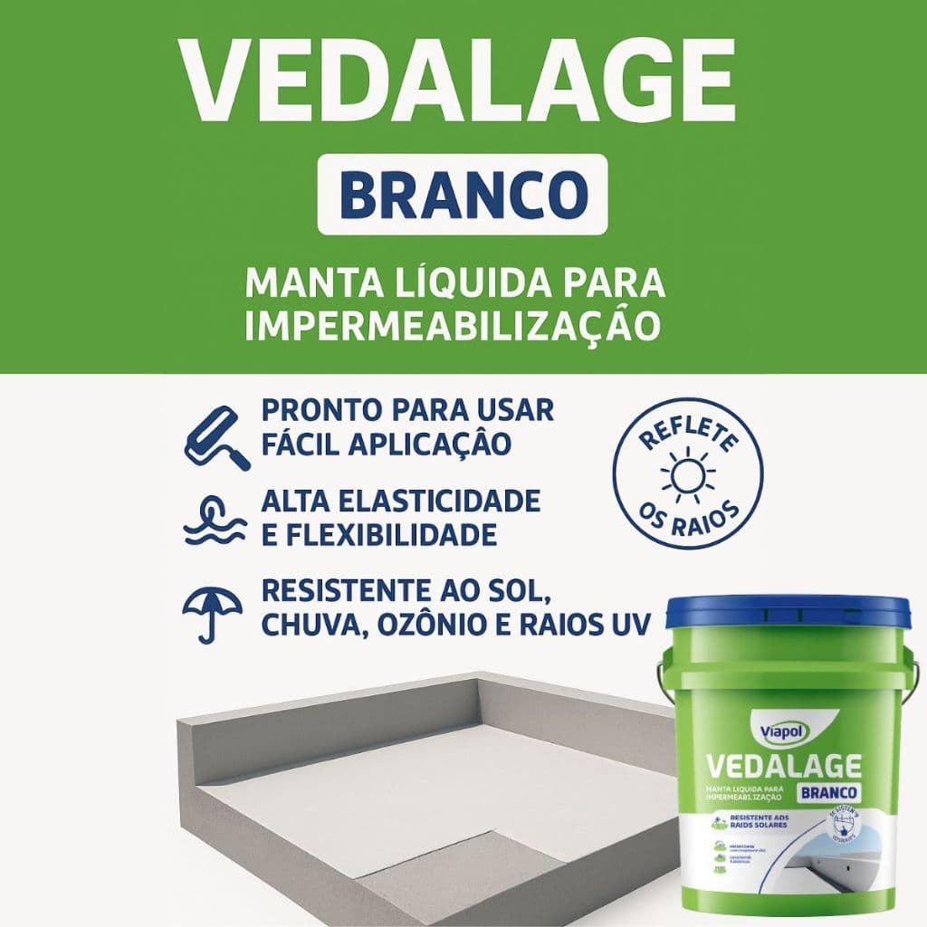 Manta Líquida Vedalage Branco – Proteção Para Lajes, Telhas e Calhas