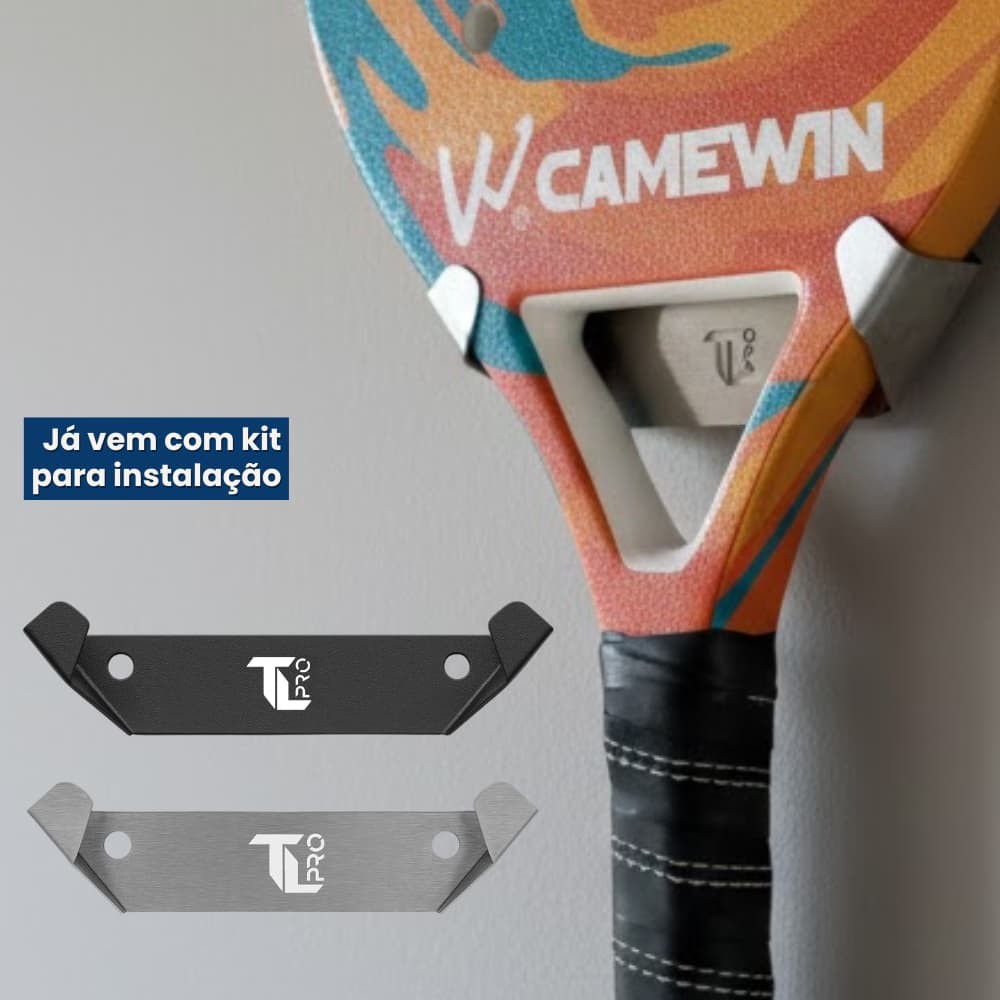 Suporte Raquete Beach Tennis Suporte Para Raquete Tênis Raquete Tenis ou Mosquiteiro Inox ou Preto