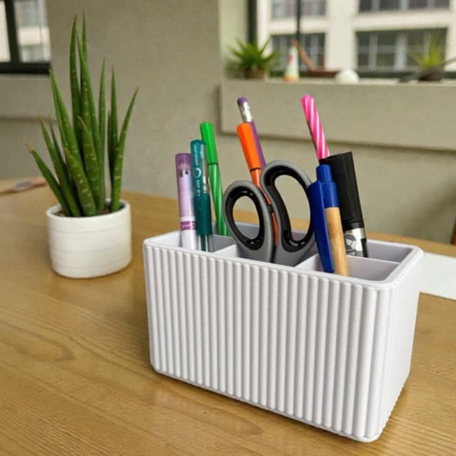 Porta organizador de mesa caneta lápis multiuso com divisórias para escritório
