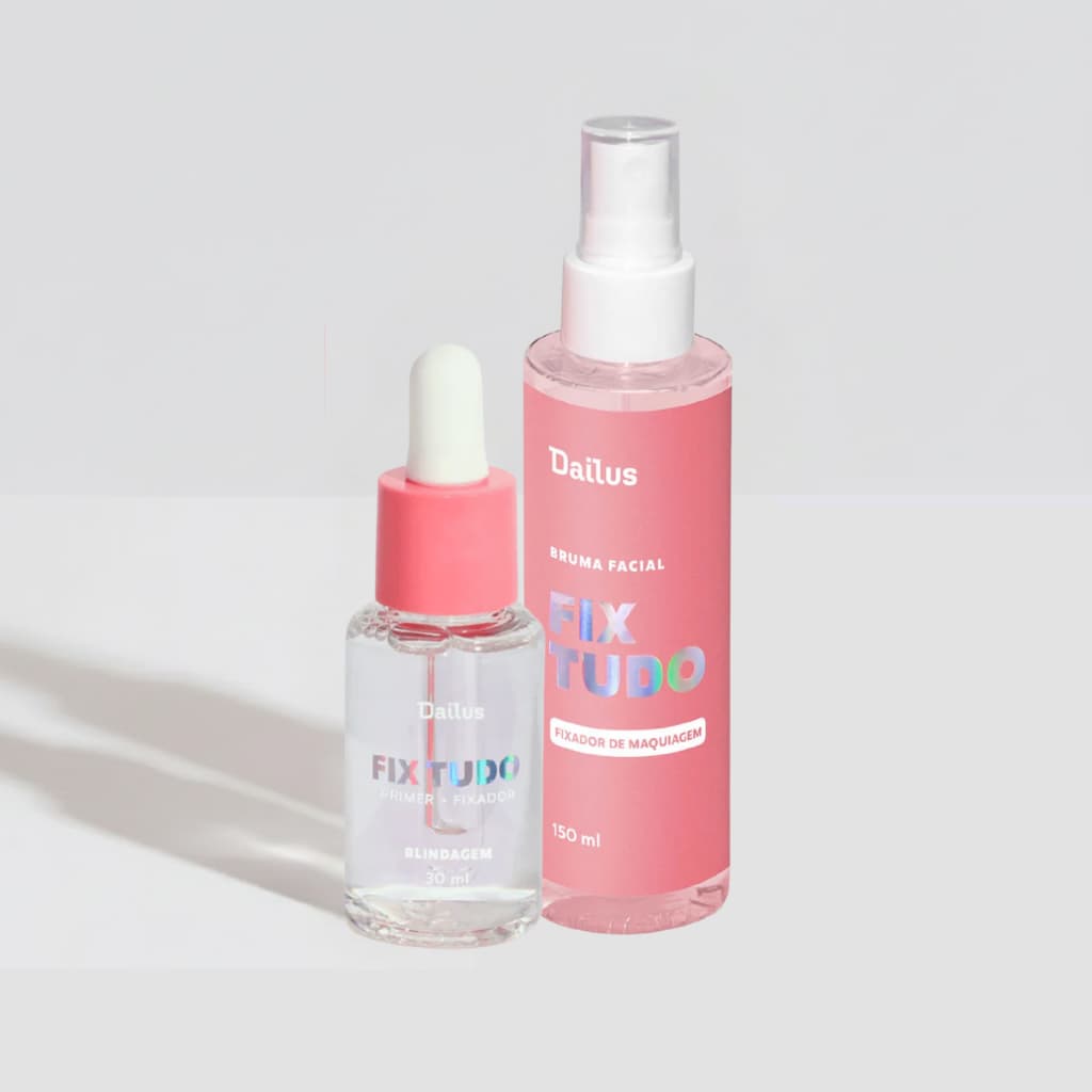 Kit Dailus Fix Tudo – Blindagem + Bruma Fixadora | Pele Blindada, Make Duradoura