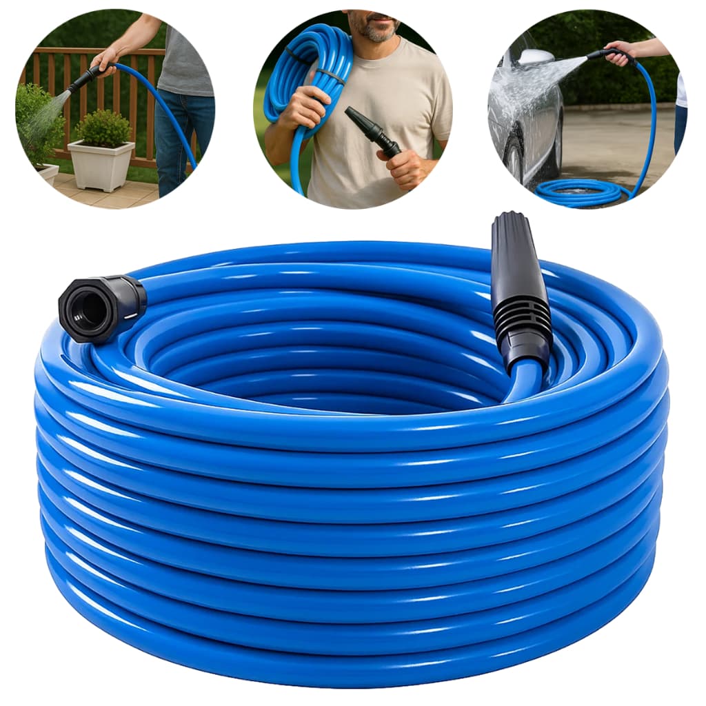 Mangueira Silicone 7/16 Super Flexível com Engate e Esguicho Alta Resistência para Jardim e Casa