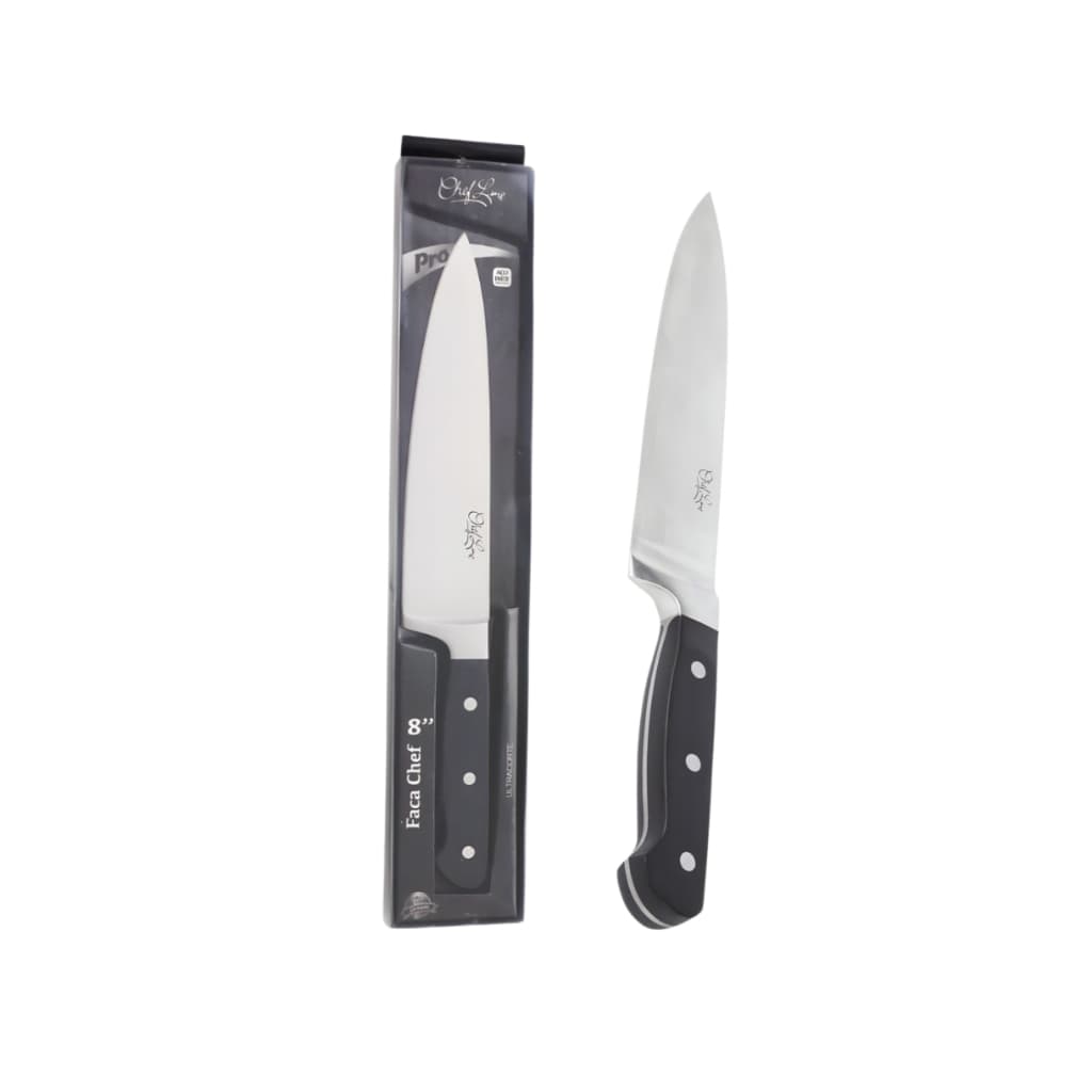 Faca chef 8" pro cabo abs preto 36cm Chef Line
