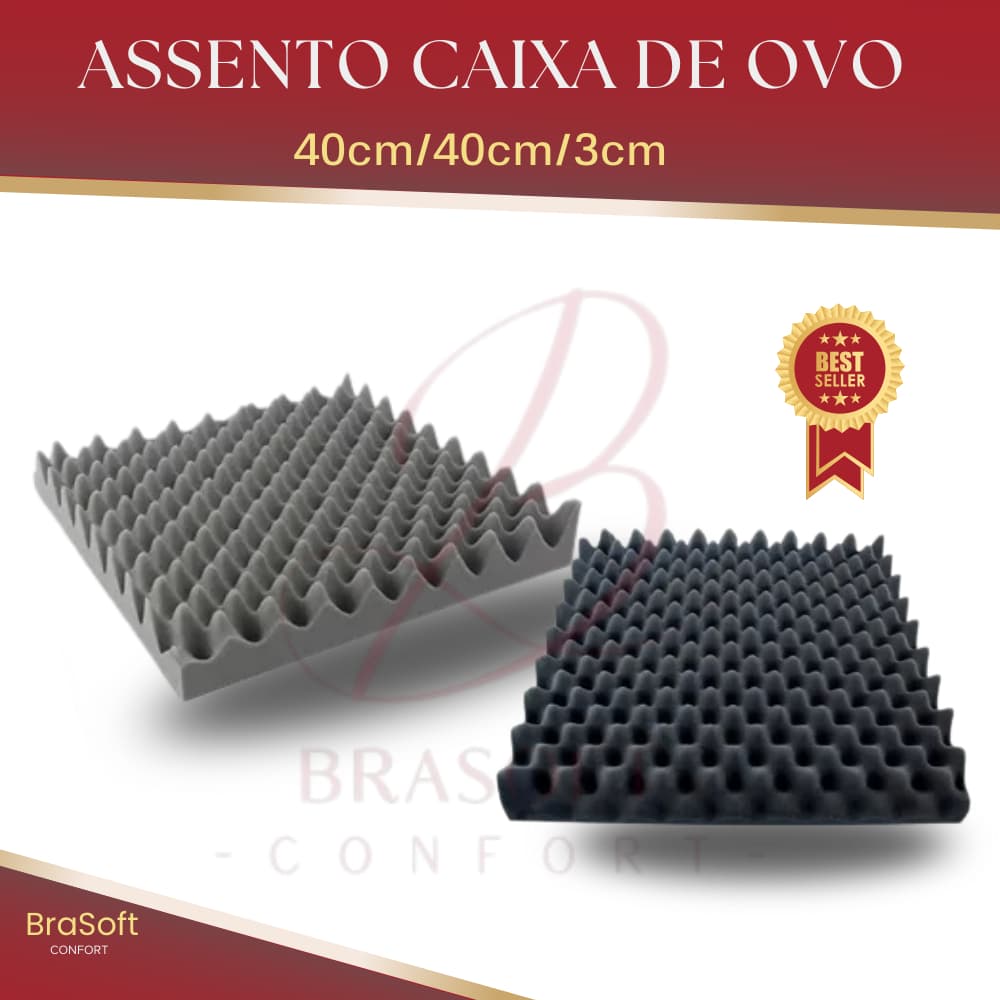 Assento Caixa Casca De Ovo D28 Quadrada Espuma 40x40x3cm