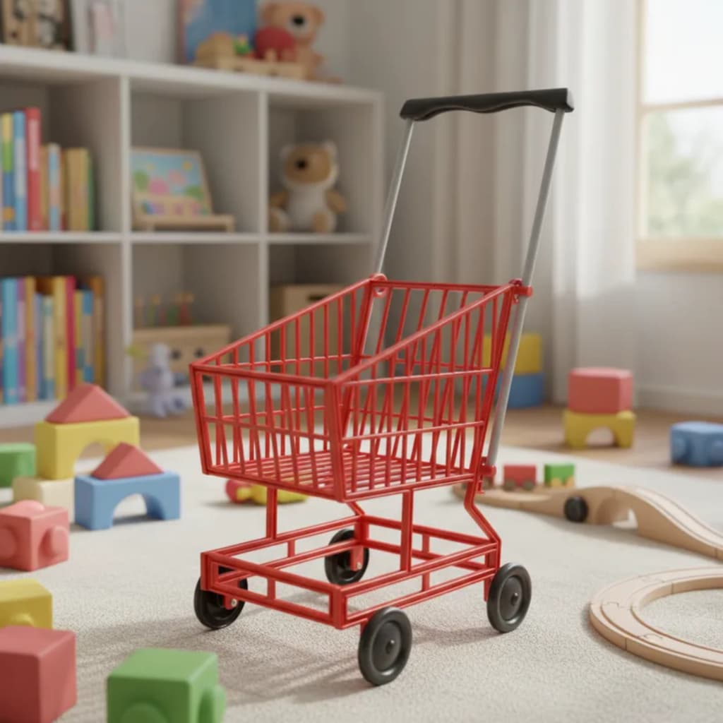 Carrinho de Supermercado Brinquedo Infantil - Vermelho da Lua de Cristal