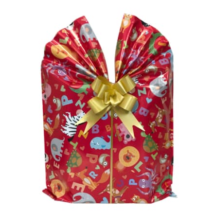 Saco de presente Infantil + Laço Cromus 60x90 - Personagens 3 UN grande