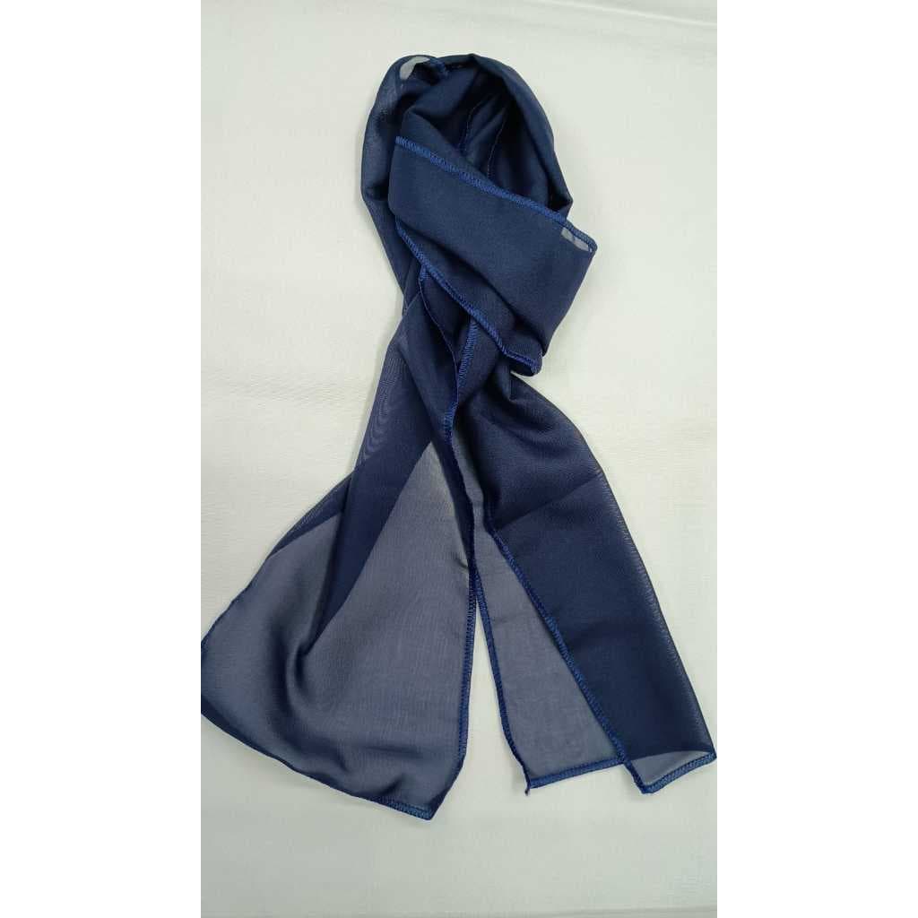 LENÇO ECHARPE CHIFFON LISO AZUL MARINHO CONGRESSO FESTIVIDADE