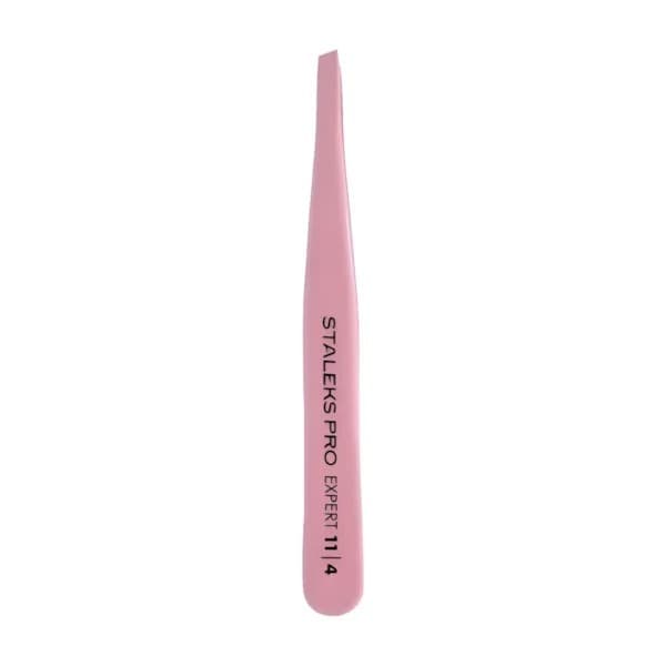 PINÇA STALEKS SOBRANCELHA PRO - TE-11-4 - ROSA - SÉRIE EXPERT - CHANFRADA