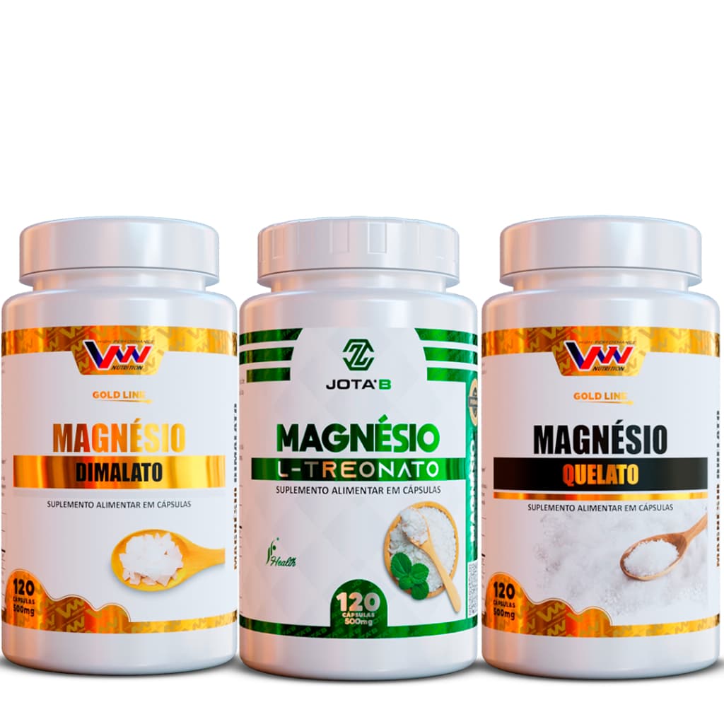 Kit dos mais vendidos Magnésio Dimalato - Magnésio Quelato e Magnésio L-Treonato