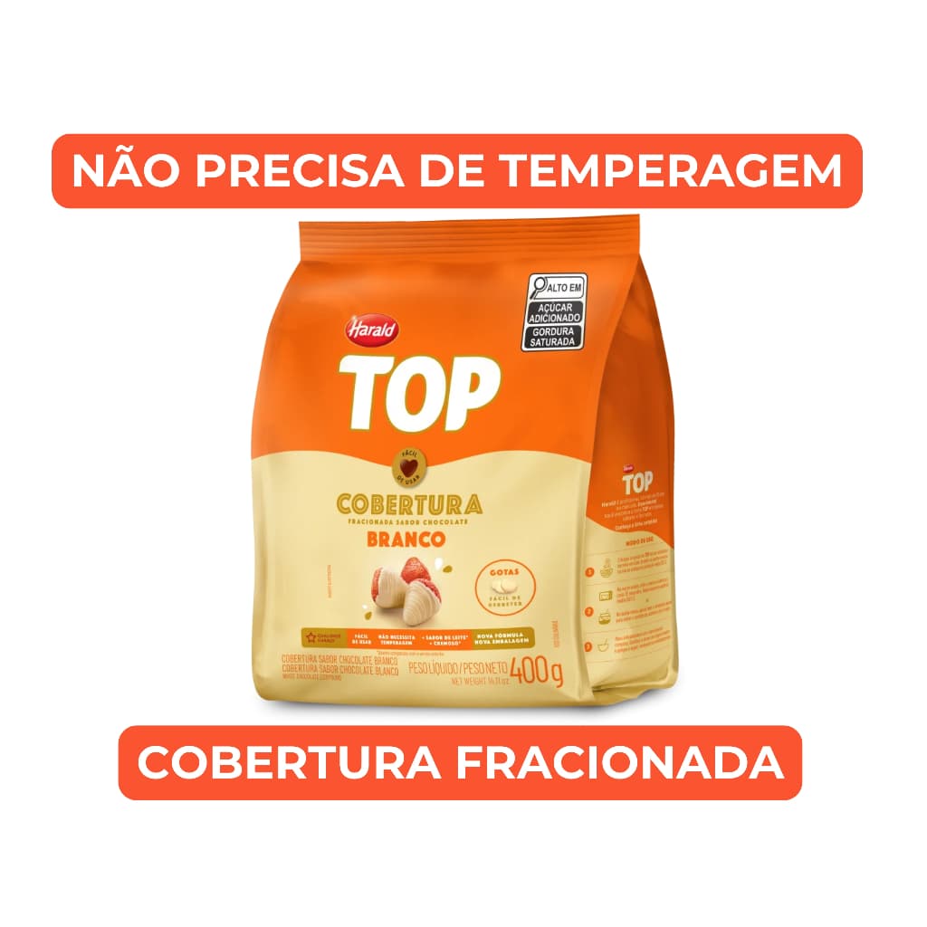 Cobertura Harald Gotas Top Branco 400g Chocolate Fracionado