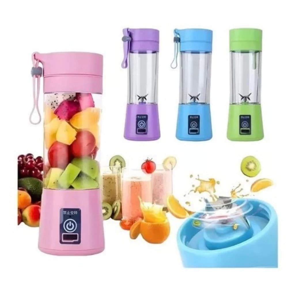 Mini Liquidificador 6 Lâminas Usb Portátil Recarregável (Cores Sortidas)