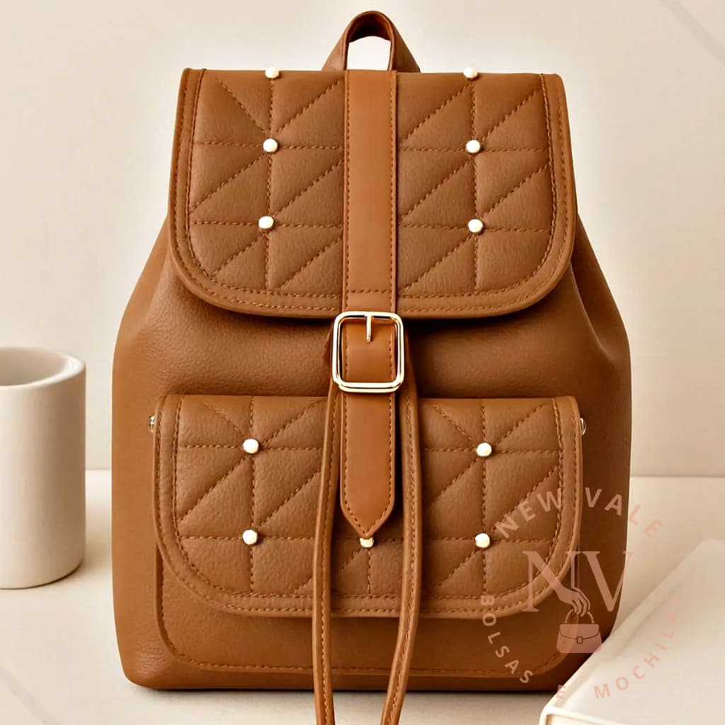 Mochila Feminina Bolsa Mochilinha Reforçado Faculdade Trabalho Dia a Dia Detalhes em Perola