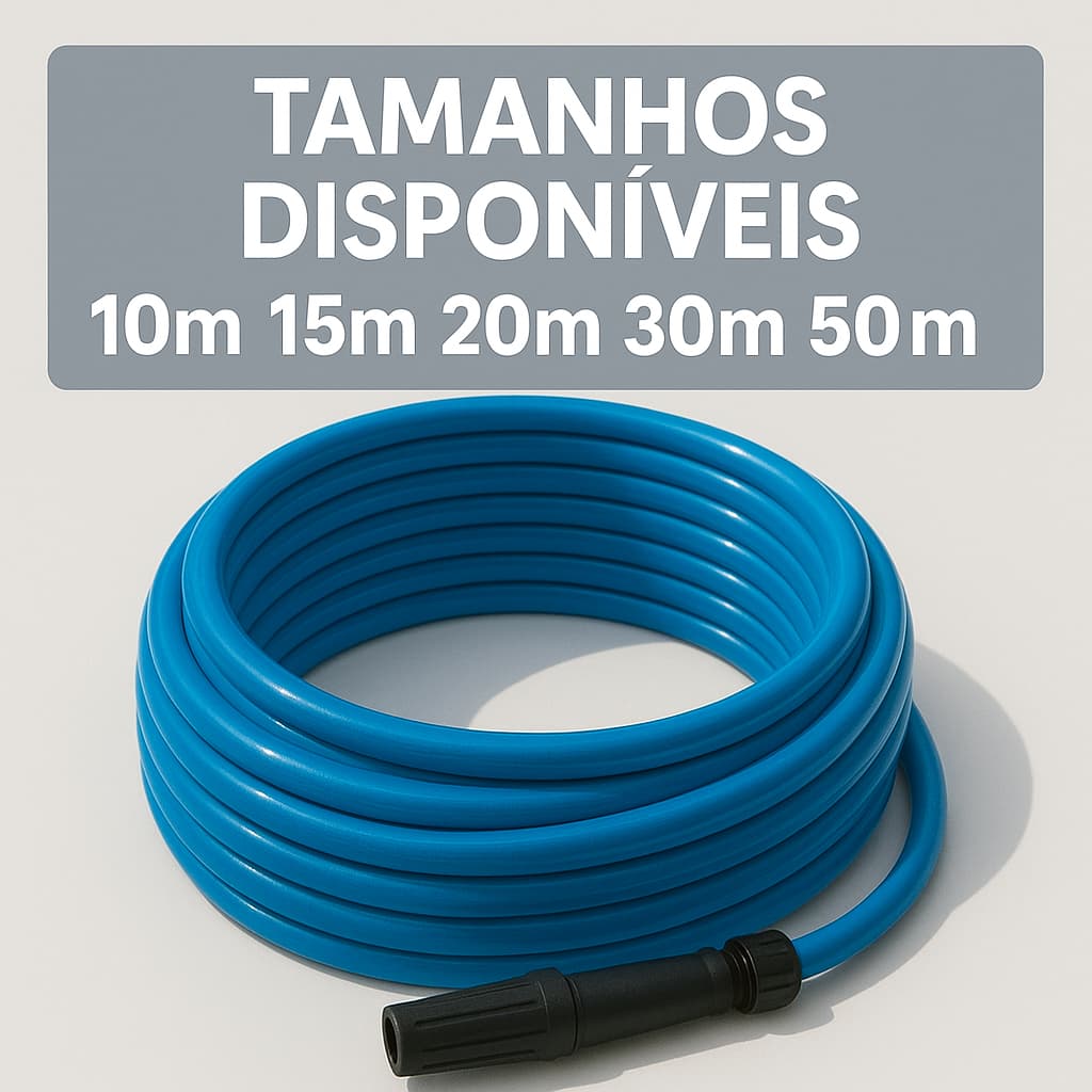 Mangueira de Jardim Durável e Flexível Com Esguicho Ajustável e Engate Rápido