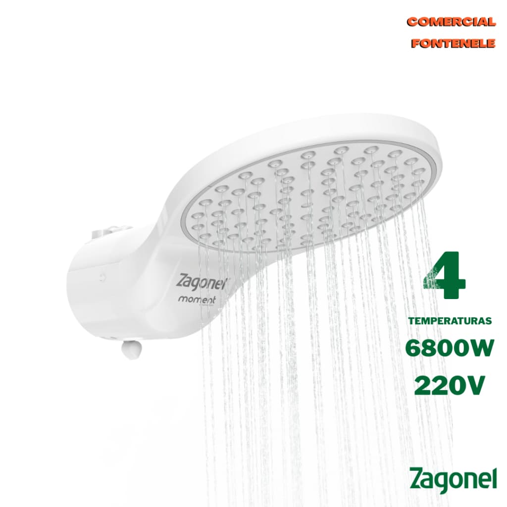 DUCHA CHUVEIRO MOMENT 4 TEMPERATURAS 6800W 220V ELETRICO Zagonel