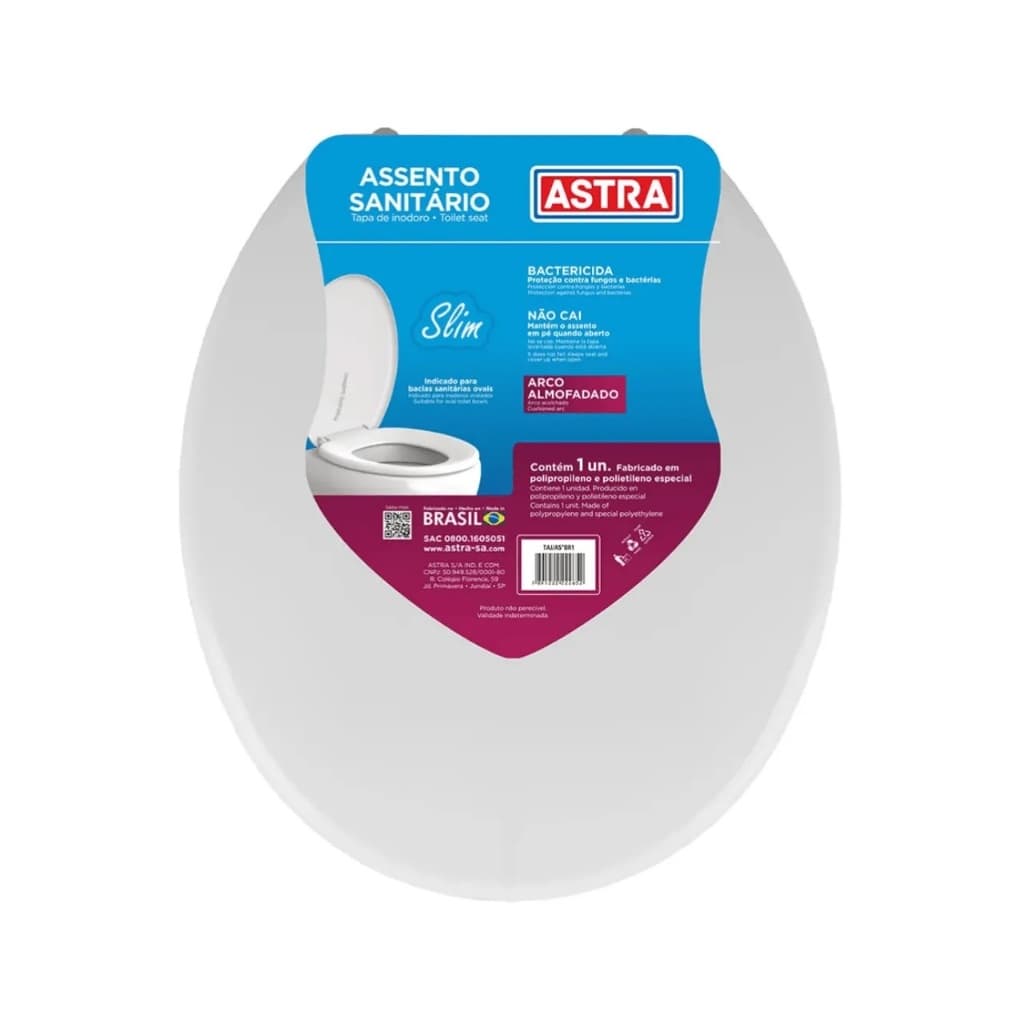 Astra Assento Sanitário Almofadado Slim branco Padrão 1 unidade