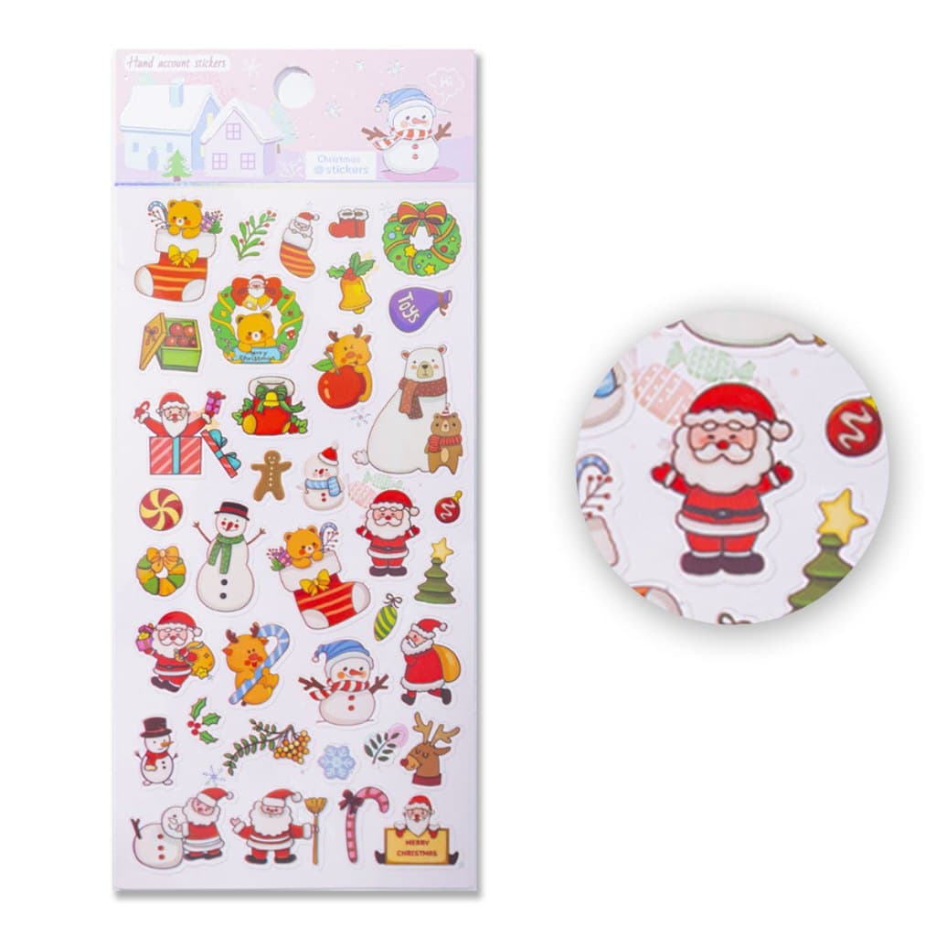 Cartela De Adesivos Decorativo Natal Natalino Papai Noel