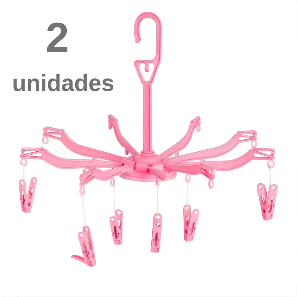 2 unid Varal Multiuso Giratório com 16 Prendedores, Ideal para: Meias, Roupas íntimas, panos pequenos e peças leves