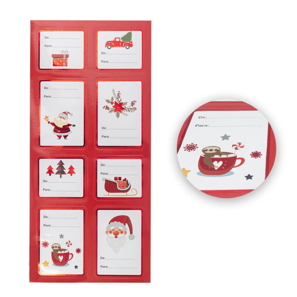 Cartela De Adesivos Decorativo Natal Natalino Diversos