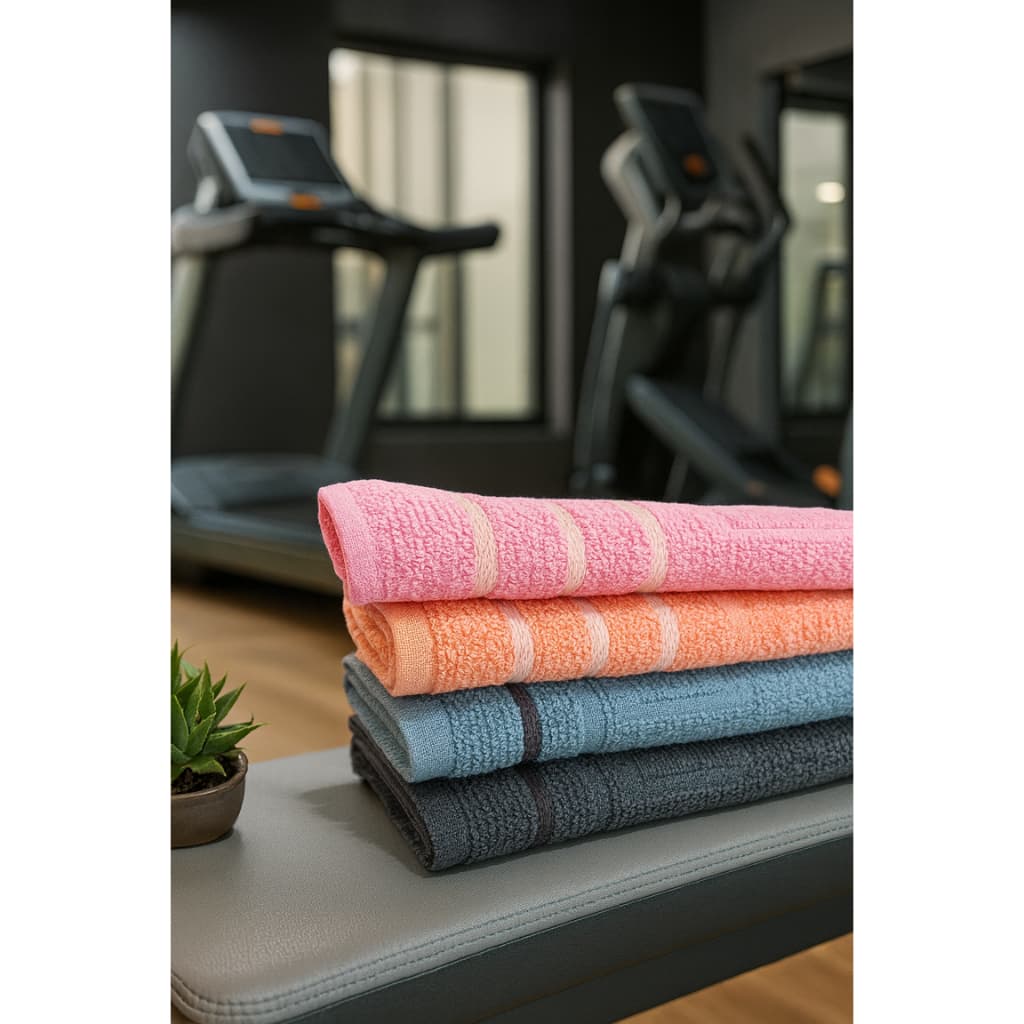 Kit 5 Toalhas Para Beach Tênis Bike Corrida Academia Fitness Com Alta Absorção 100% Algodão 30 cm x 80 cm