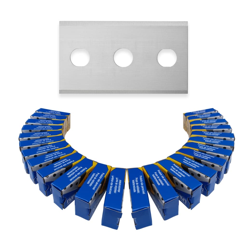 Lâmina Retangular para Estilete LPA-150 Seller 38×22mm Aço Carbono – Kit com 24 caixas com 10 lâminas cada