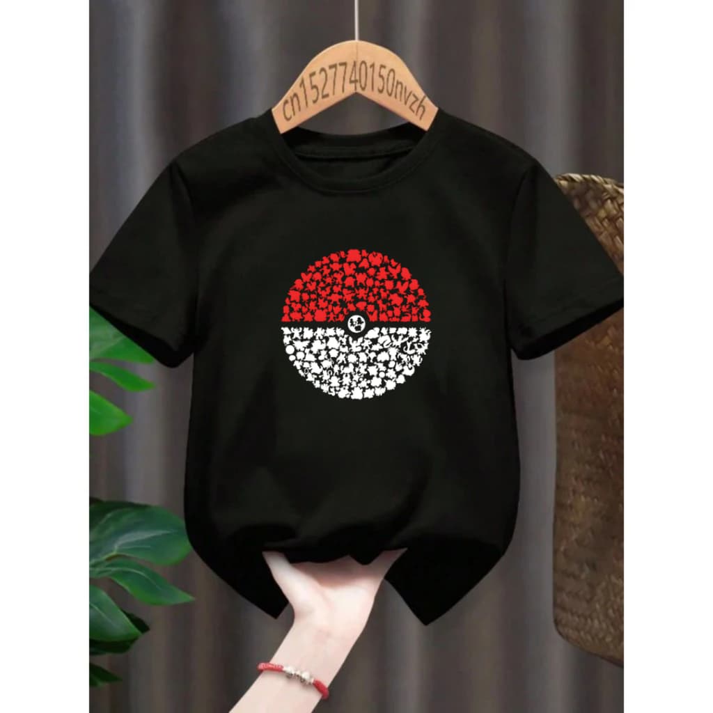 Camiseta Infantil Juvenil Pokebola Modelo Anime Pokemon Envio Rapido100% Algodão
