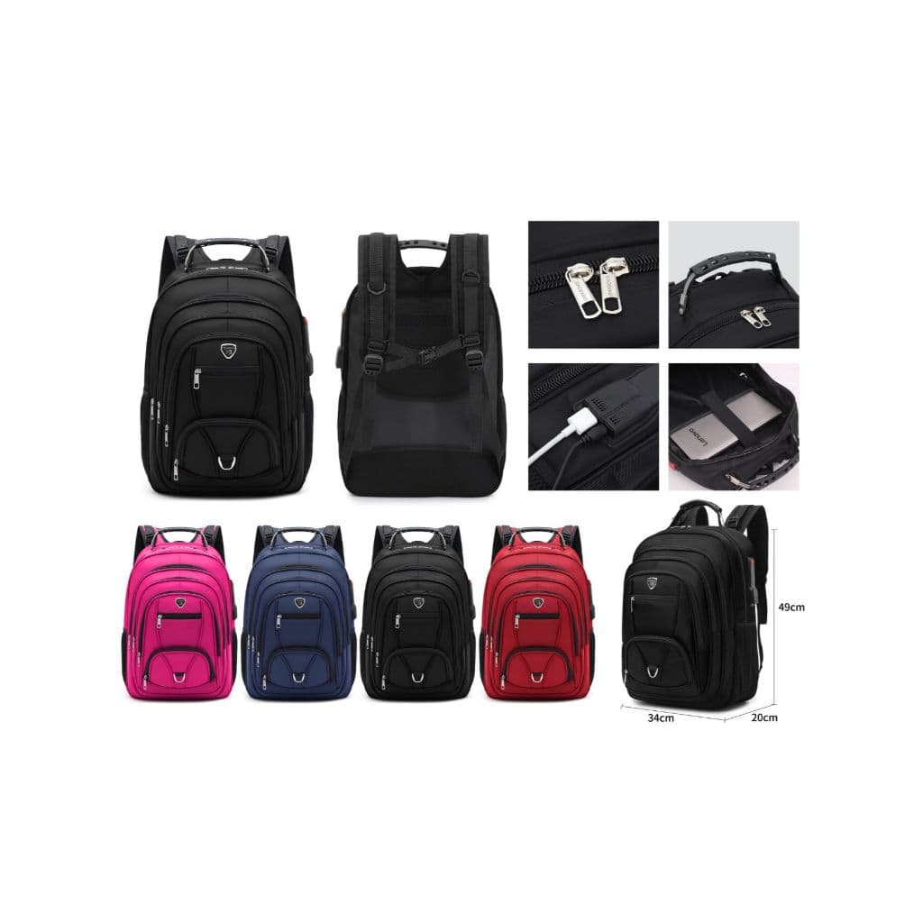 Mochila Faculdade e Trabalho com Entrada  Impermeavel Reforçada Notebook Cabo De Aço 20191