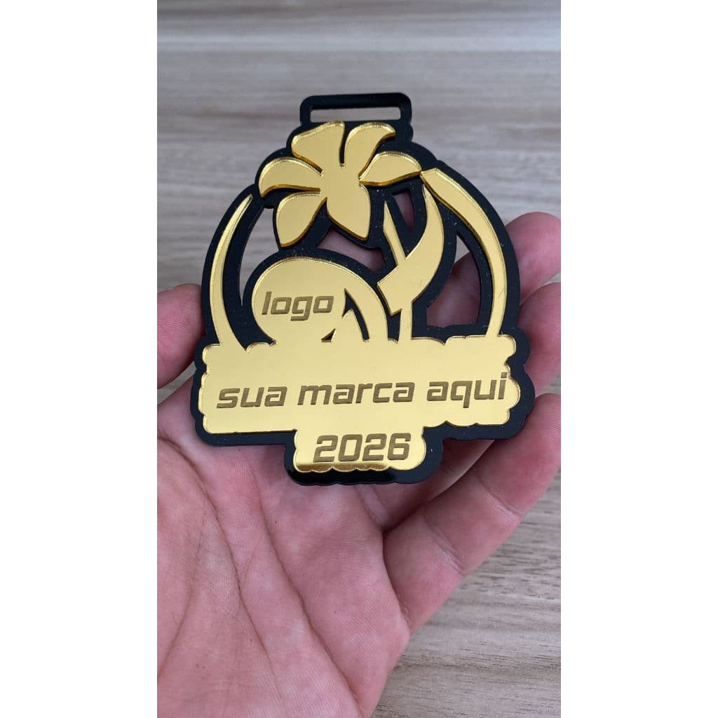 Medalhas de acrílico 10 cm com fita kit 10 peças prata ouro bronze