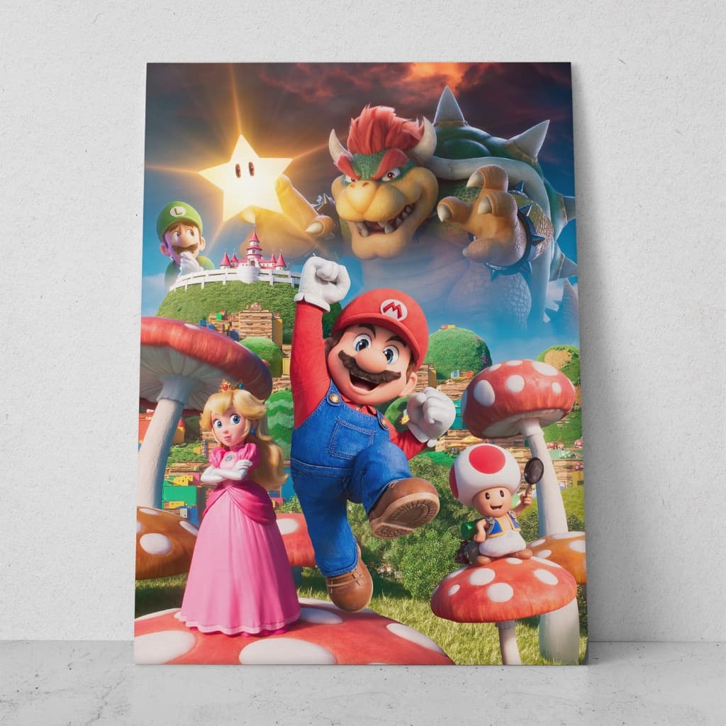 Quadro decorativo desenho infantil jogo video game Super Mario Bross decoração para quarto