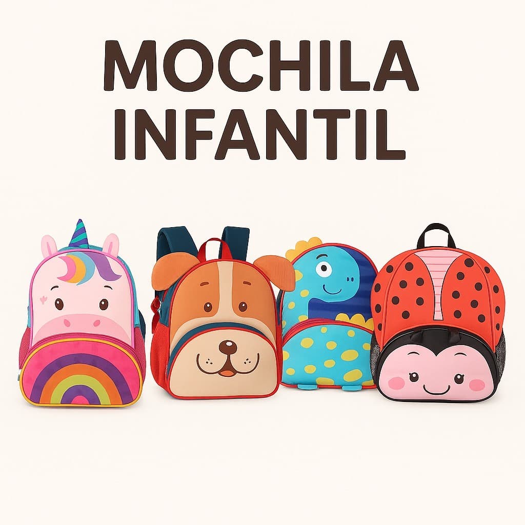 Mochila Escolar Infantil Estampada Alça Regulável Colorida Sortida, Pré escola,  Escolar Creche e Passeio Grande e Peque