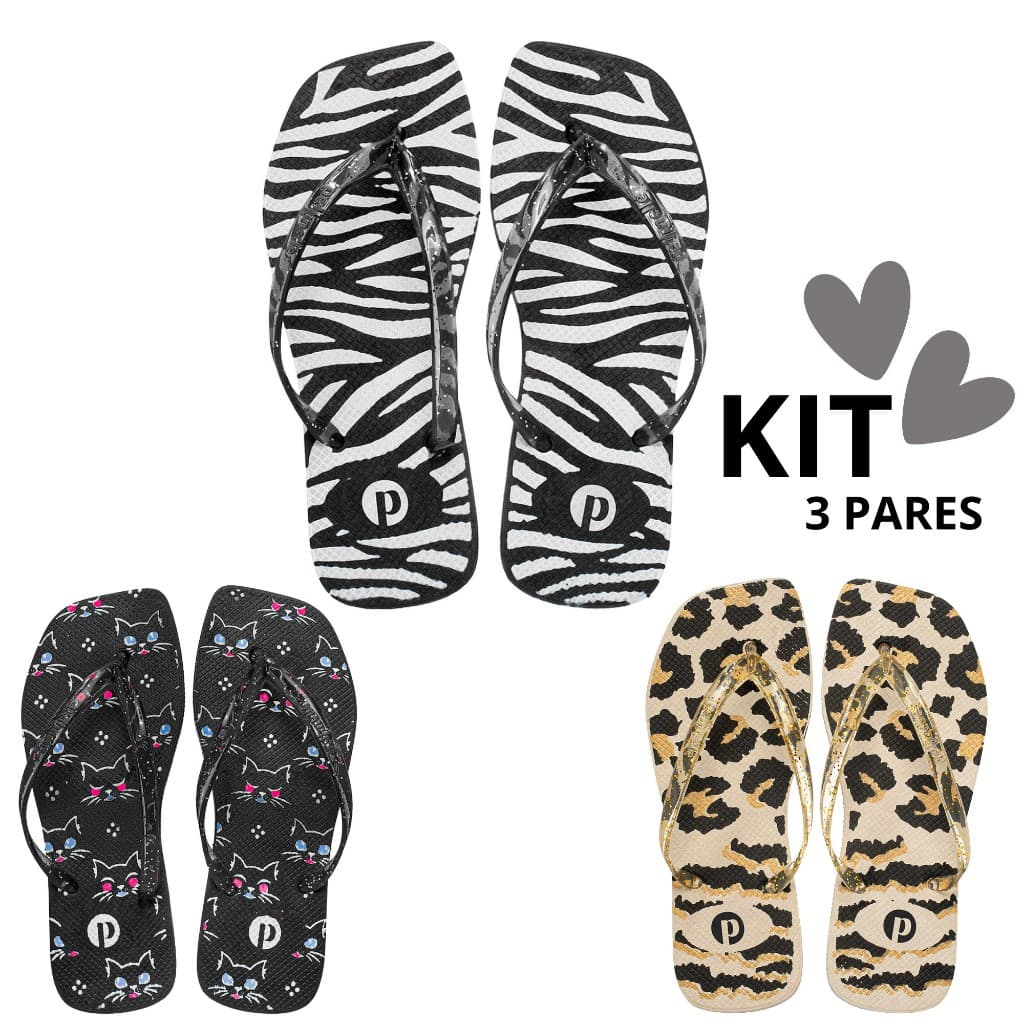 Kit Chinelo Feminino Macio Leve Confortável Passeio