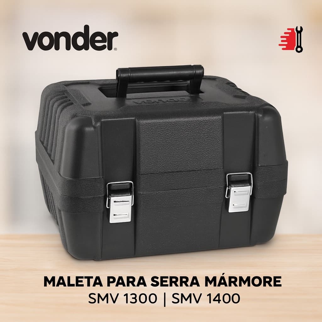 Maleta para serra mármore VONDER SMV 1300 e SMV 1400 resistente prática e durável