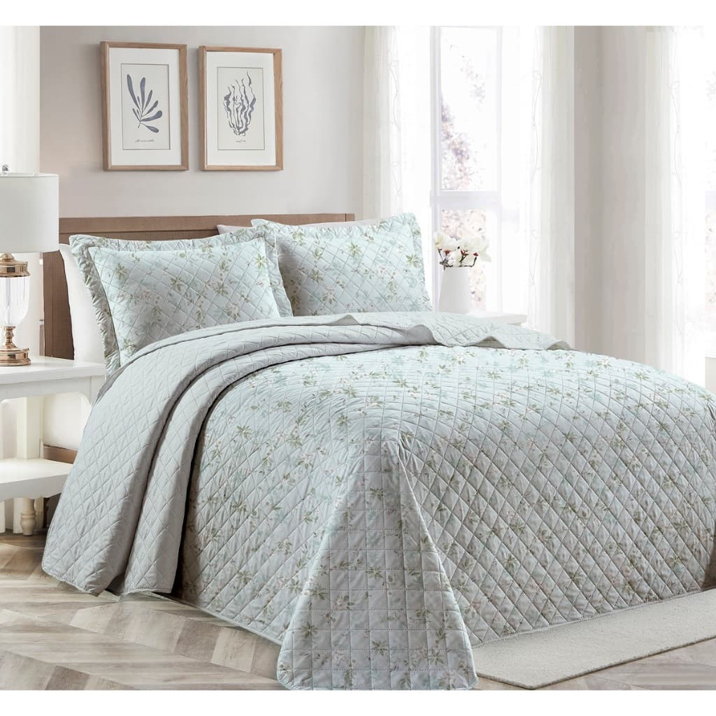 Kit Colcha Estampada Dupla Face Boutis Linha Aurora