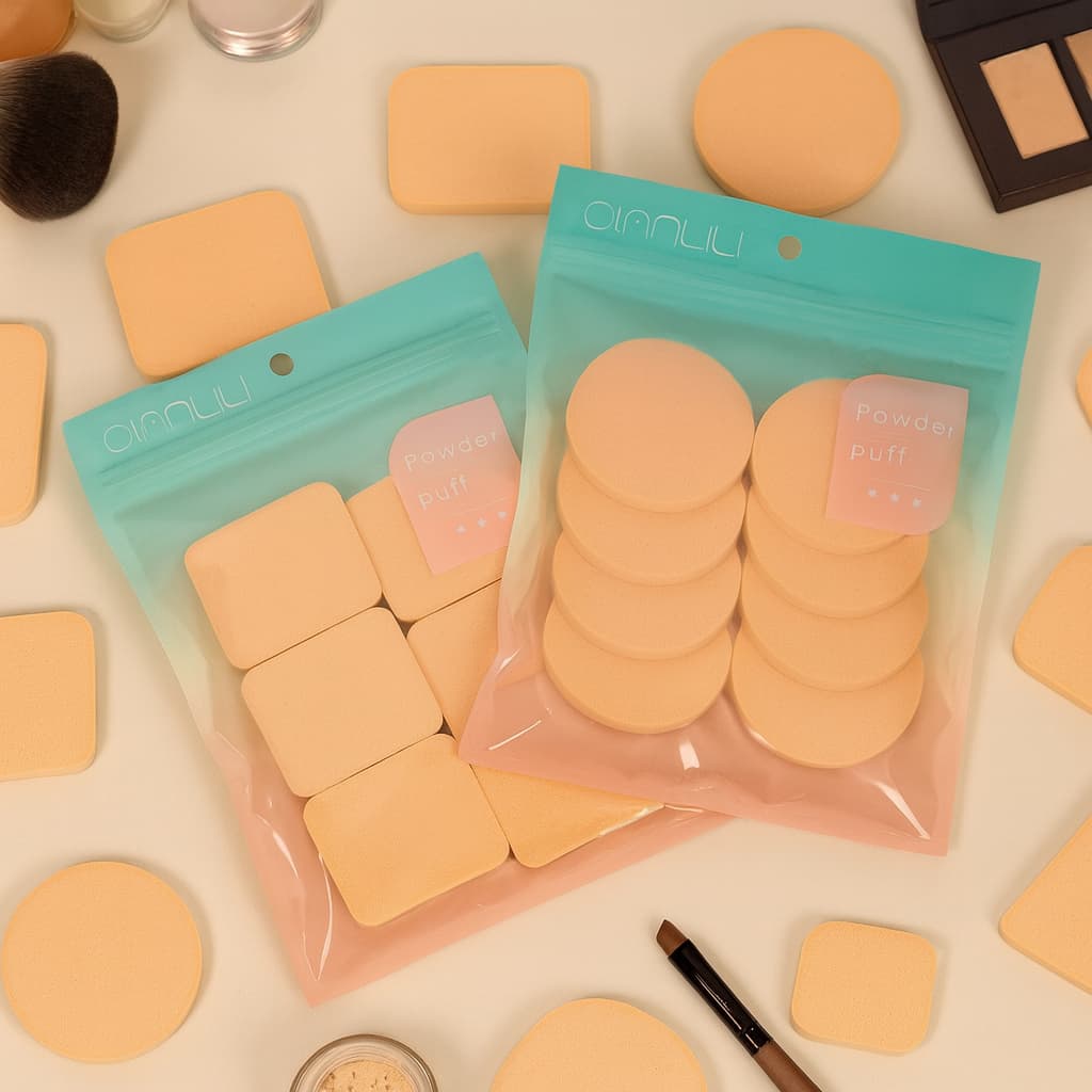 8 Esponjas de Maquiagem Macia Contorno Corretivo Powder Puff