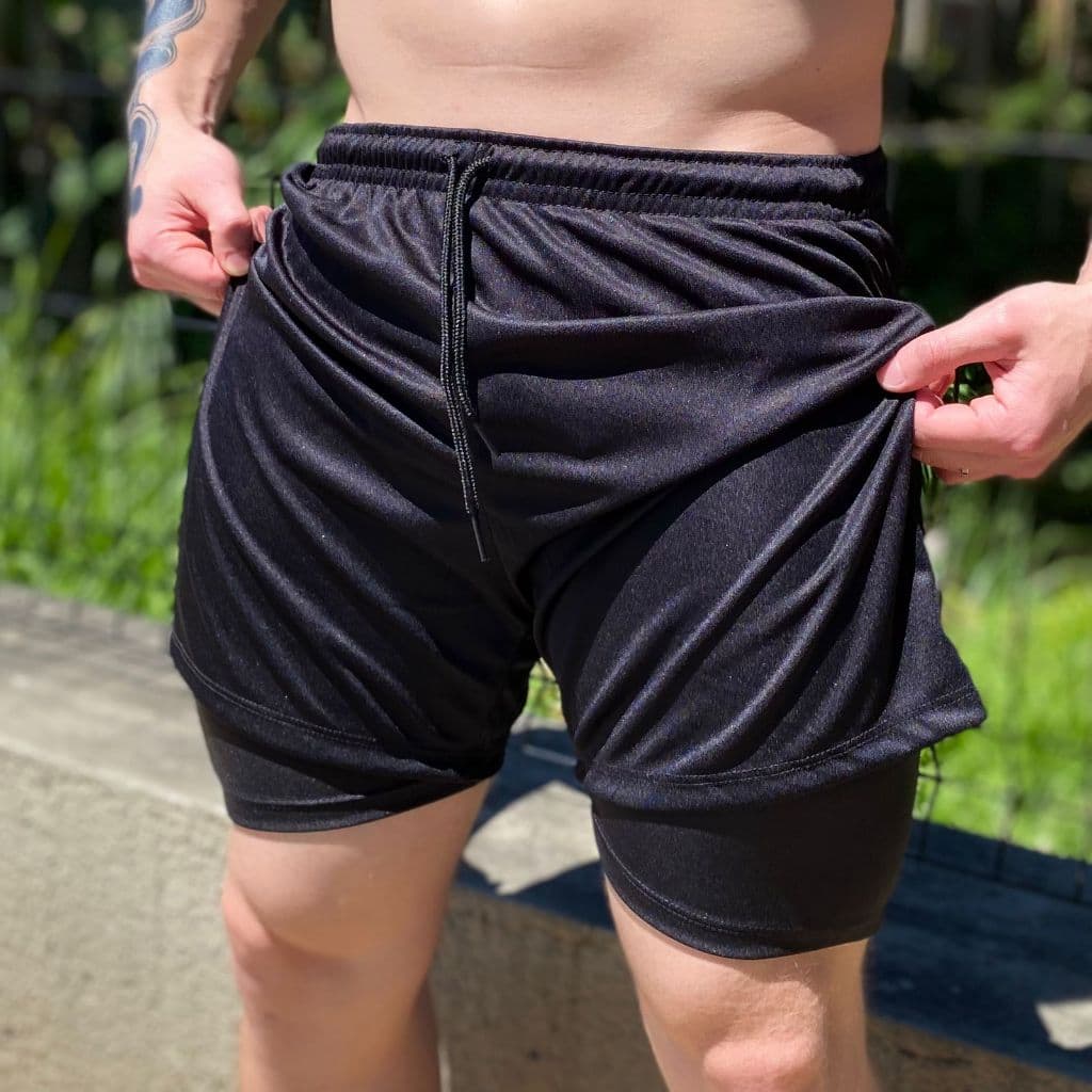 Shorts Esportivo Masculino Bermuda Dupla Para Academia Corrida Treino