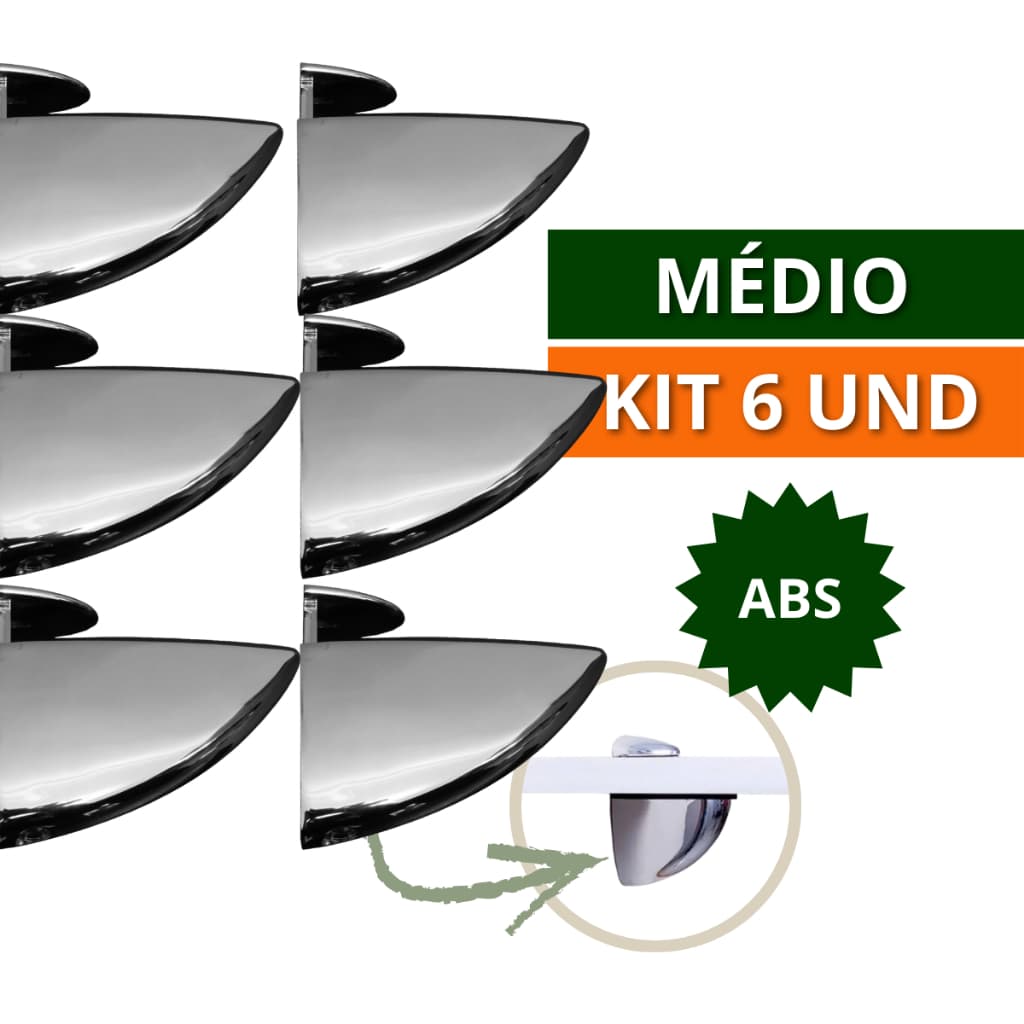 Kit 4 e 6 Suporte Prateleira Organizadora Horizontal parede Tucano Médio ABS Resistente P/ Vidro Madeira