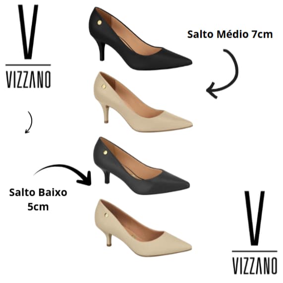 Scarpin Vizzano Feminino Original Saltos Baixo 5cm e Médio 7cm Napa Fosco FRETE GRÁTIS ENVIO IMEDIAT