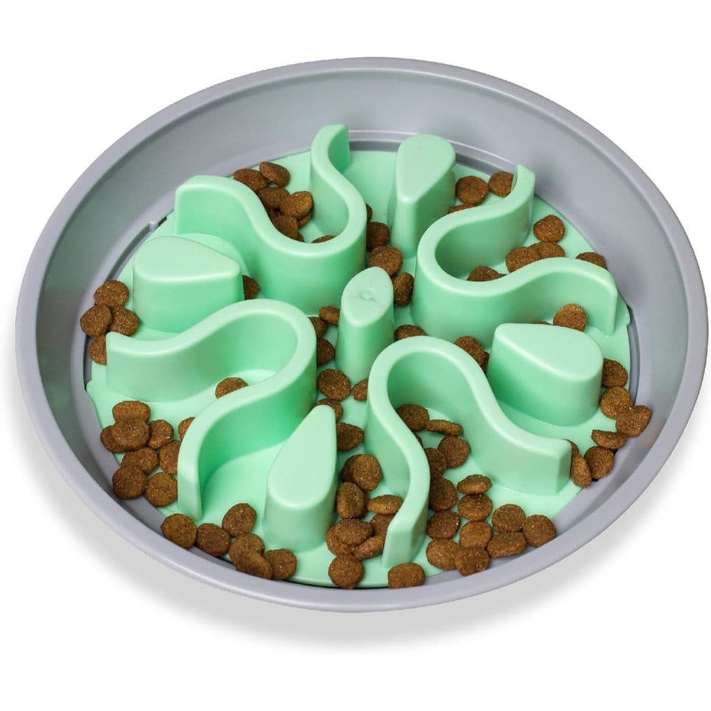 Comedouro Lento Outward Hound Fun Feeder Wobble Slo-Bowl, para cães, tamanho único, cor menta