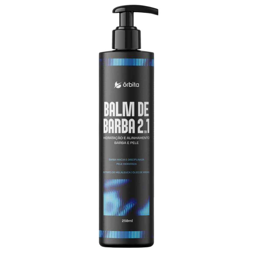 Balm Para Barba 2em1 com Melaleuca e Óleo Argan  Barba Macia Sem Frizz e Pele Hidratada Órbita 250ml