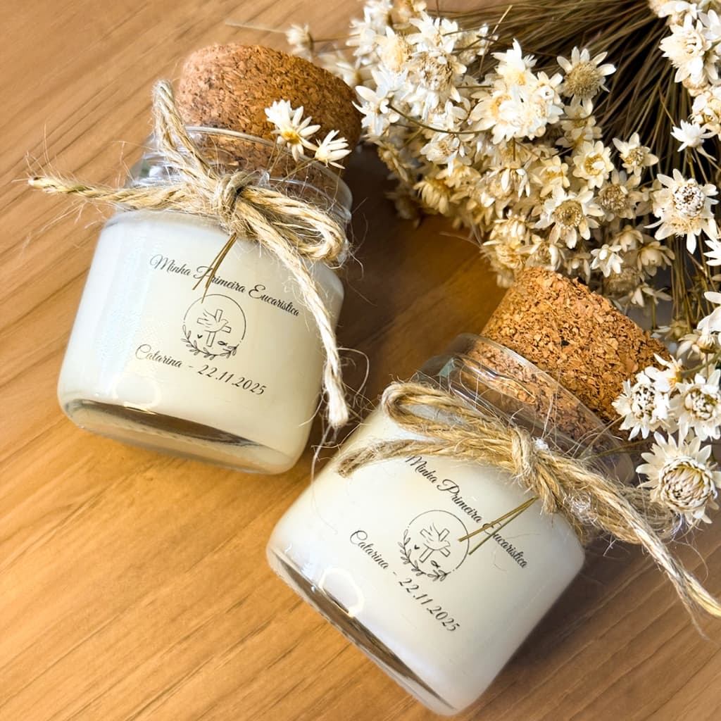 Kit Velas Aromáticas Personalizadas Artesanal Vários Aromas Cera de Coco 100% Vegetal Para Presente