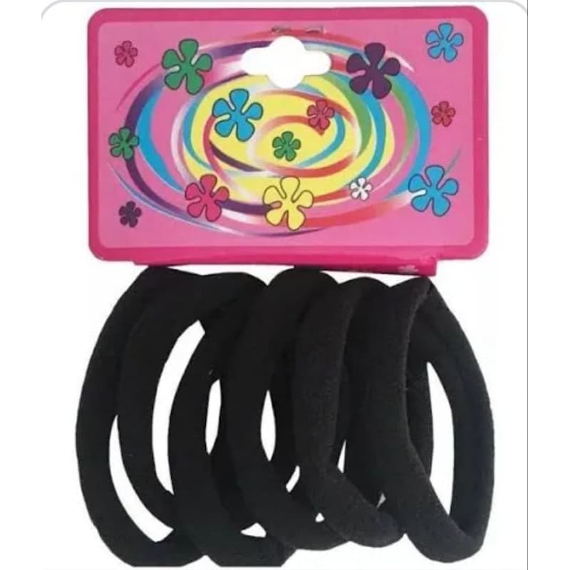 Lacinho/elástico/rabicó de cabelo preto com 06 unidades