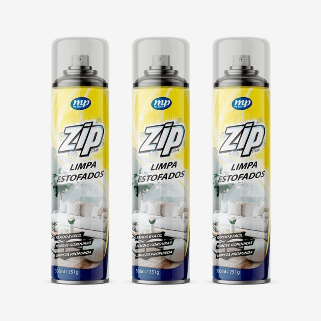 Zip Spray Limpa Estofados - Espuma Magica Zip Clean 300ml 1/2/3 unidades