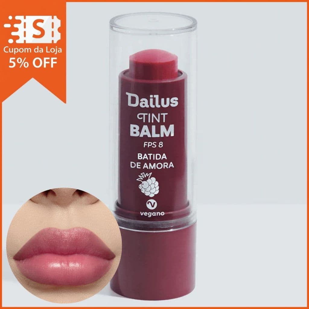 Tint Balm Dailus Protetor Labial com Cor fps8 Hidratante 3 em 1