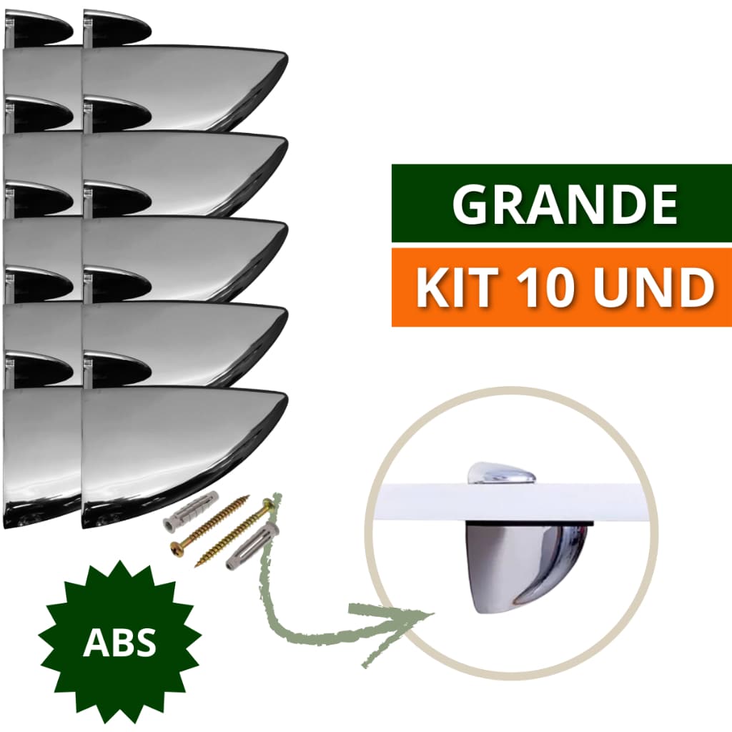 Kit 8 e 10 Suporte de Prateleira Organizadora Horizontal Tucano Grande ABS Resistente Para Vidro Madeira