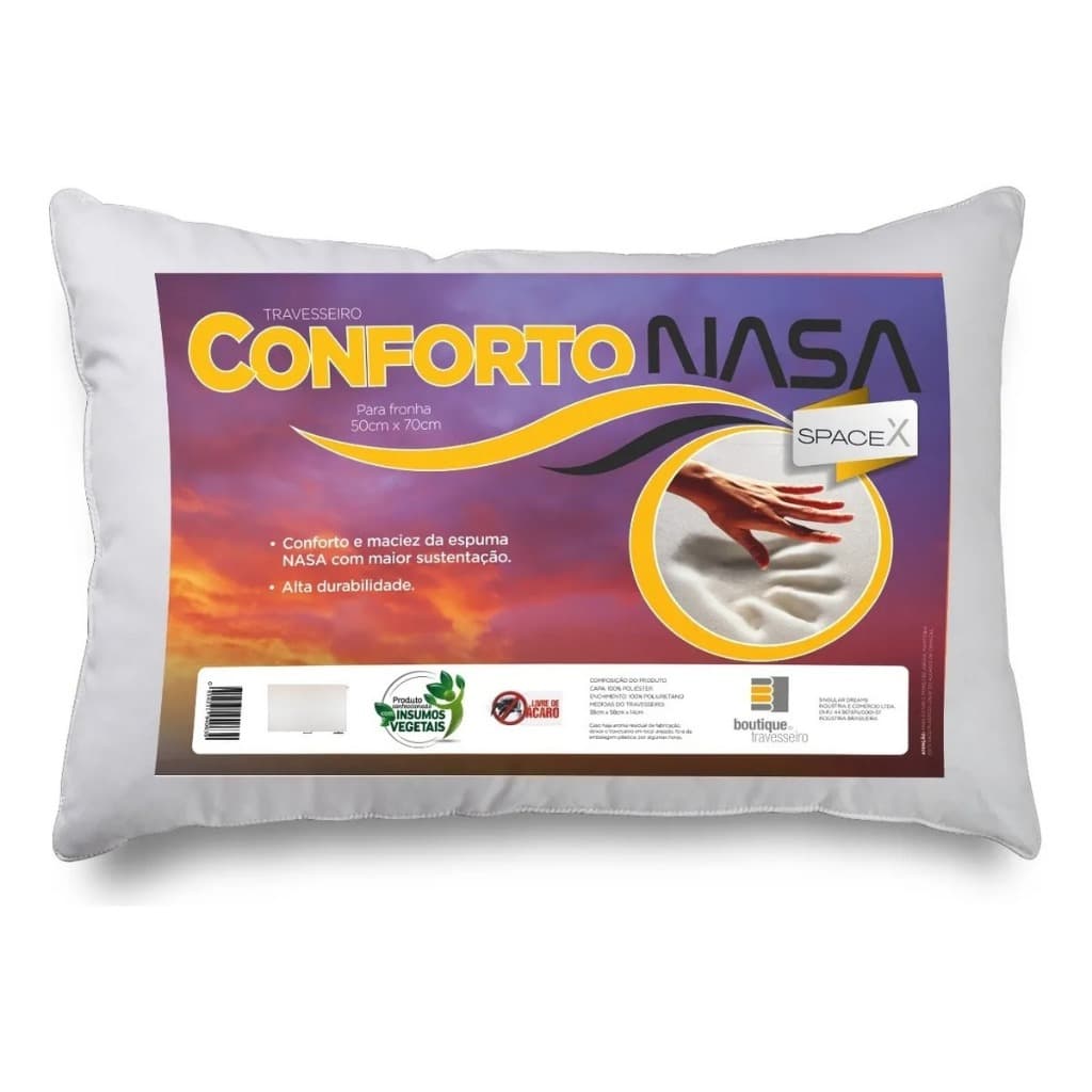 Travesseiro Conforto Nasa Tecnologia Espacial Para O Sono Branco