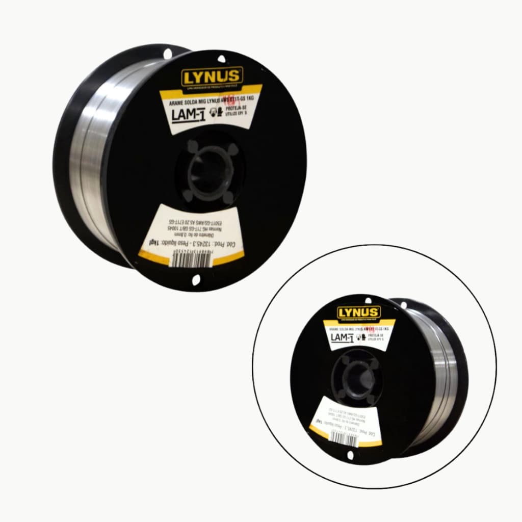 Arame para Solda MIG Lynus 1kg 0,8mm - AWS E71T-GS, Ótima Qualidade, Sem Gás