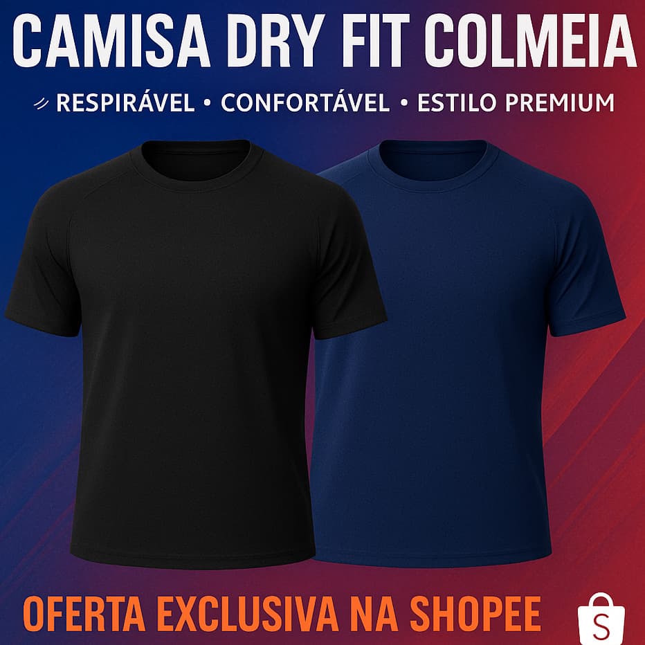 CamisA Masculina Eportiva Dry Fit Casual Treino Academia Esportes Exercícios Corrida